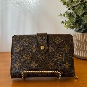 LV Vintage Monogram Compact Zip Wallet French Purse Wallet